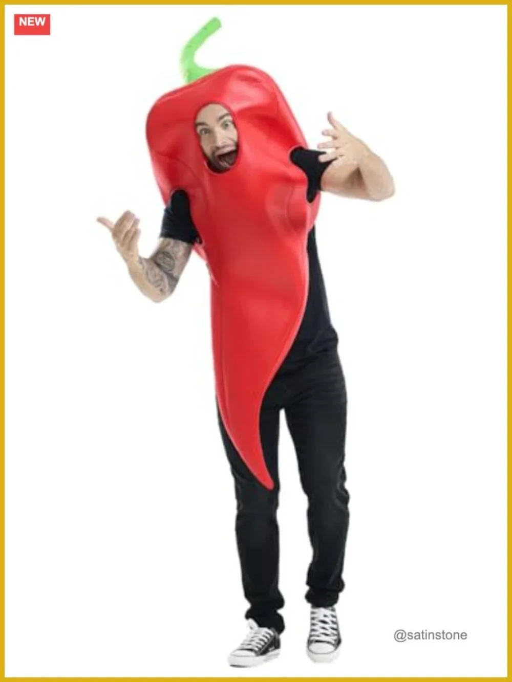 Chili Pepper Costume Adult One Size Halloween Food Theme Party